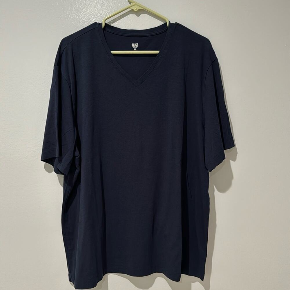 Paige Men’s Basic Vneck Shirt Travel Resort Wear Vacation size XXL Navy